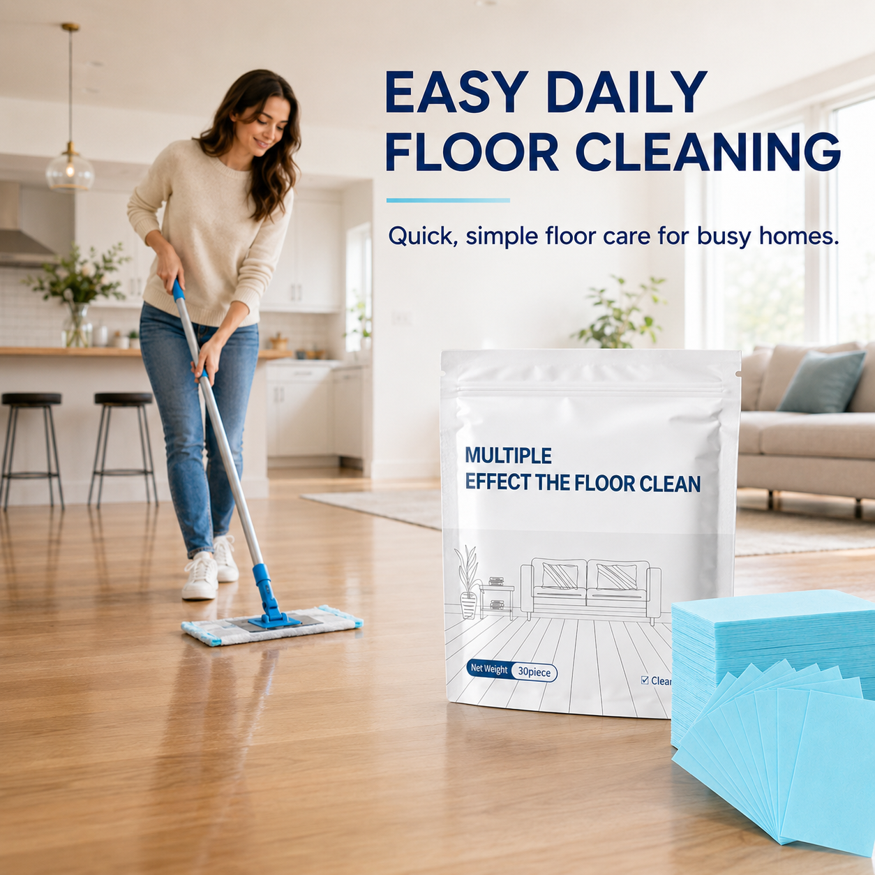 Floor Cleaning Wipes—Instant Cleaning, No Residue